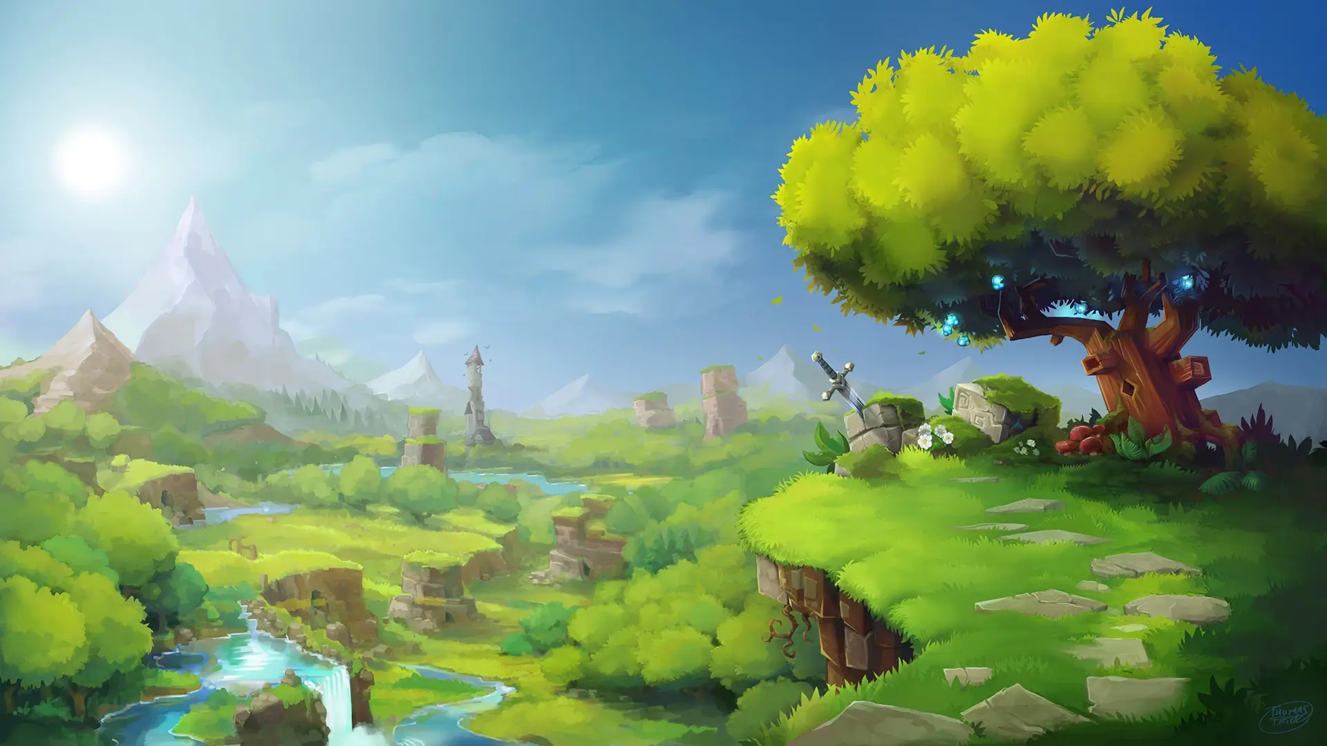 Krajobraz świata Hytale z proceduralnie generowanymi biomami